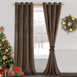 JIUZHEN Velvet Curtains 108 Inch Long-Soft Retro Velvet Blackout Thermal Insulated & Noise Reducing Grommet Curtains for Living Room/Hotel Hall  52W x 108L  2 Panels with Tiebacks Brown - pzsku/Z02ED5F094BD174610AB7Z/45/1749650200/bc5af650-046f-42f2-8c71-ea4e8d75ecb7