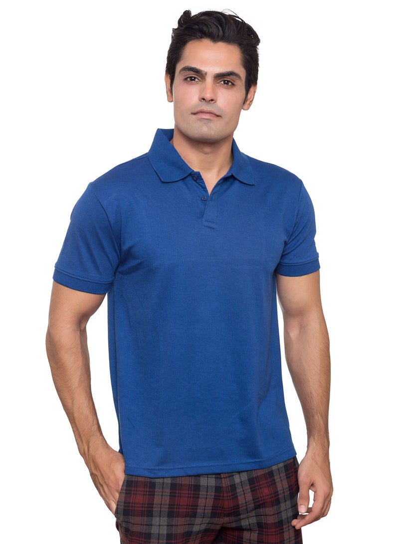 سانثوم قميص بولو من مزيج القطن والبوليستر برقبة برقبة للرجال من سانثوم بيسك دراي ان كول - L - Image 1