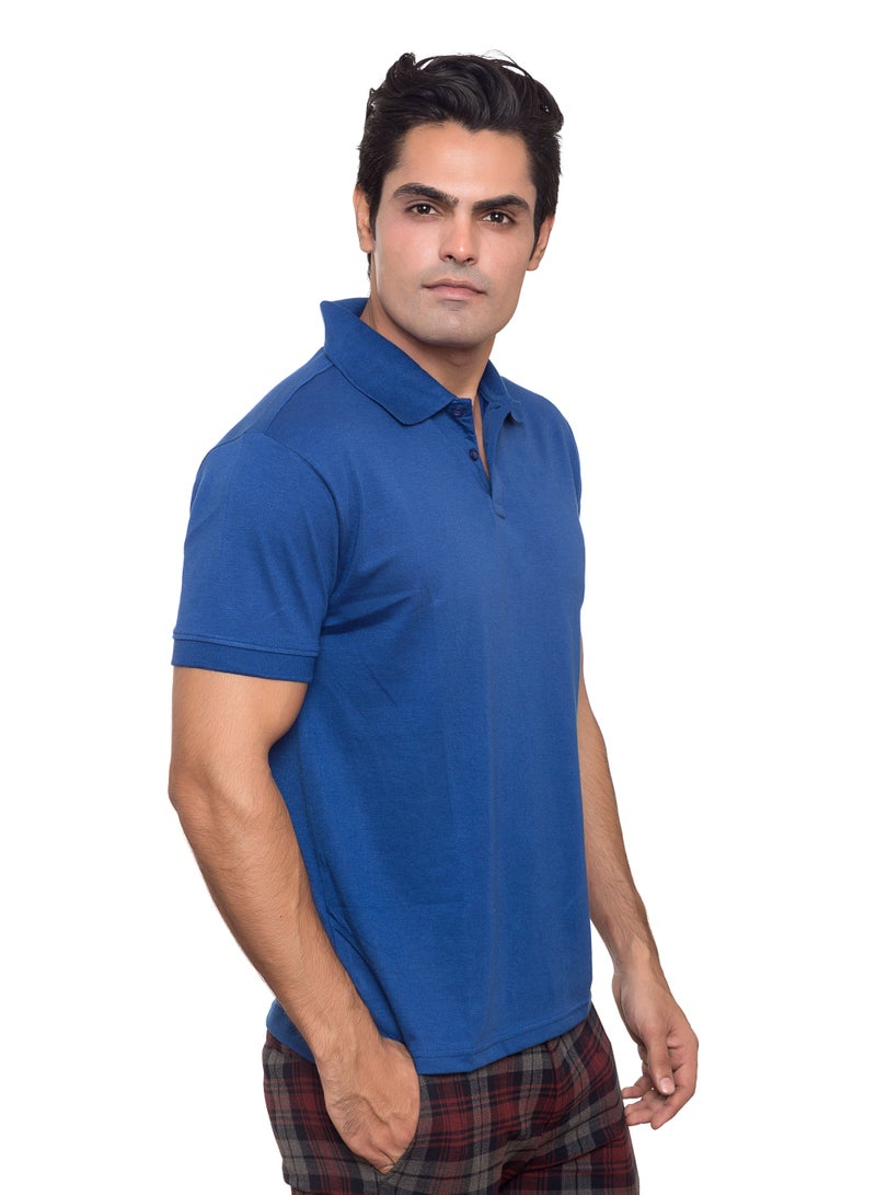 سانثوم قميص بولو من مزيج القطن والبوليستر برقبة برقبة للرجال من سانثوم بيسك دراي ان كول - L - Image 2