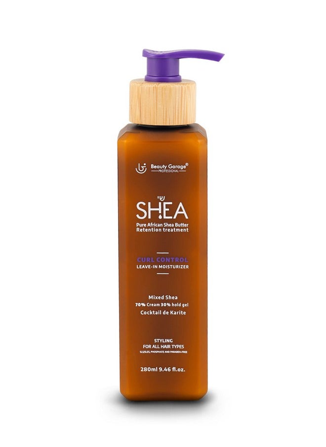Beauty Garage Shea Curl Control Leave In Moisturizer 70% Cream 30% Hold Gel 280Ml  - Image 1