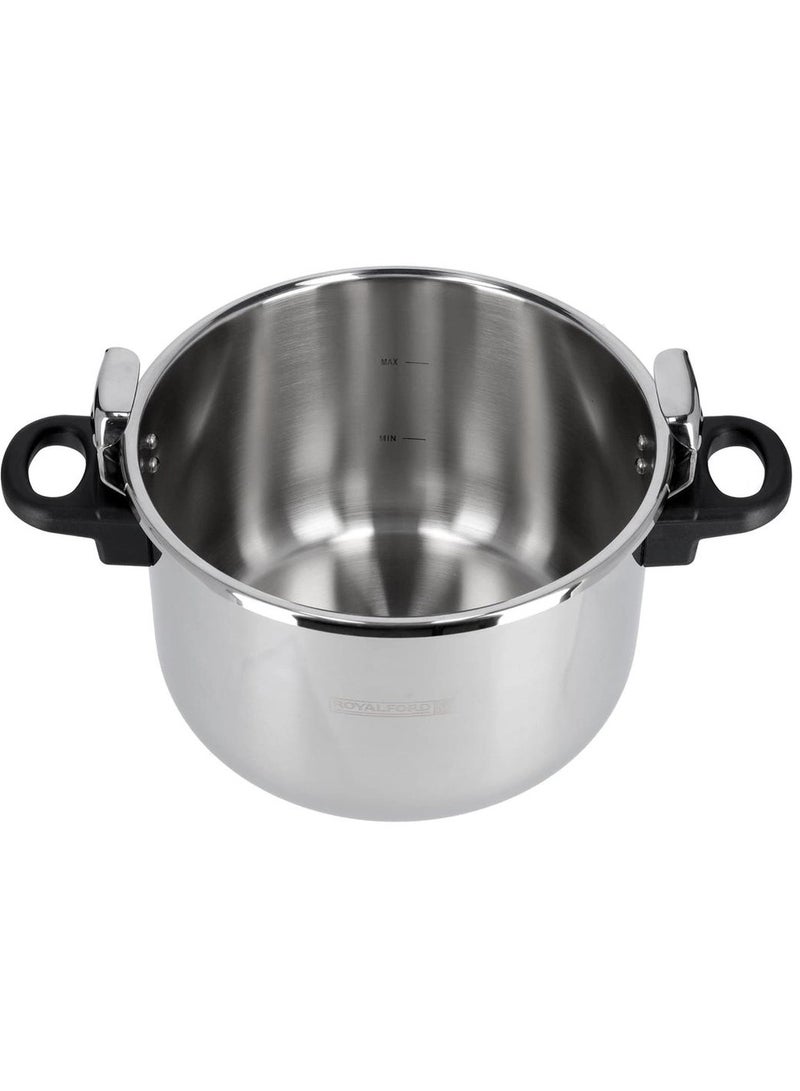 Royalford Stainless Steel Pressure Cooker with Outer Lid – Durable, Safe, Multi-Hob Compatible, Large Capacity  - Image 2