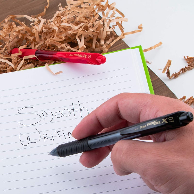 Pentel EnerGel-X Retractable Liquid Gel Pen, 0.7mm, Medium Line, Metal Tip, Violet, 3 Pack (BL107BP3V) - Image 5