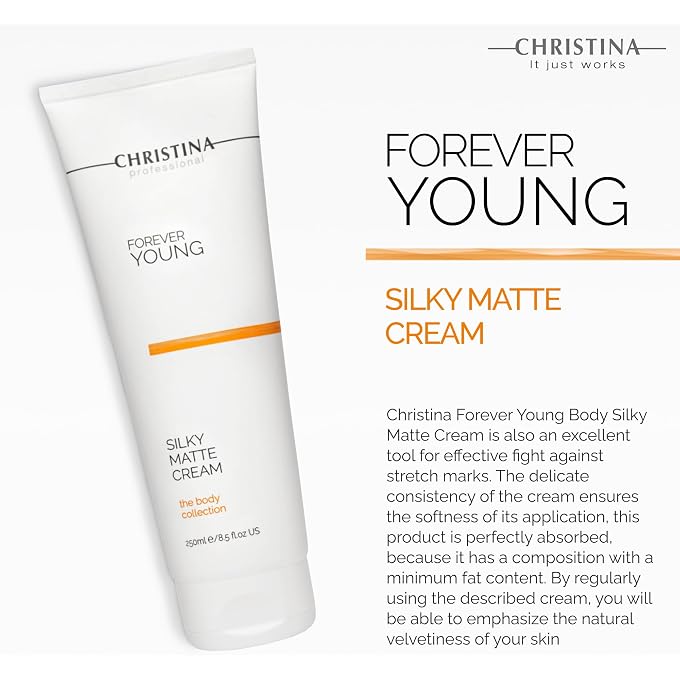 -CHRISTINA- Forever Young Silky Matte Cream - Low-oil Body Cream for Smoother & Firmer Skin, for Normal & Dry skin, (250 ml) - Image 3