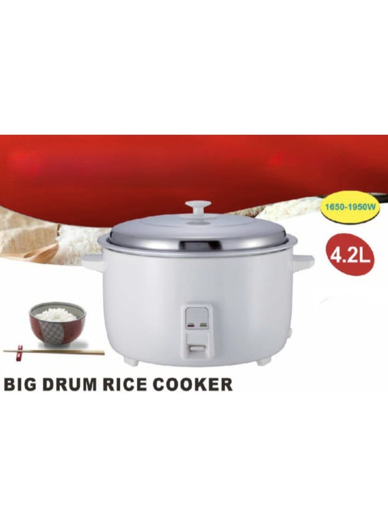 Large Drum Rice Cooker 4.2L – Multi-Function Big Electric Cooker for Rice, Stew, Soup & More with Non-Stick Inner Pot, Keep Warm Function, and Easy Operation  - Image 3