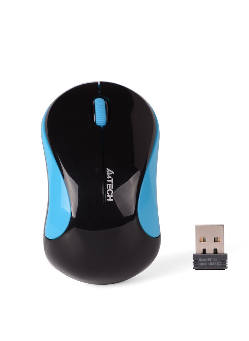 A4TECH A4TECH WIRELESS MOUSE G3-270, V-TRACK 1200 DPI, ERGONOMIC DESIGN, BLUE  - Image 1