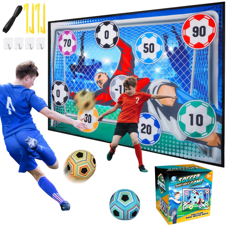 VATOS Toy Soccer Ball Game Set for Boys and Girls Indoor Outdoor Backyard Toss Soccer Goal Game with 2 Balls 1 Flannel Target Soccer Toys for 35 68 812 Years Old Kids Birthday - Image 2