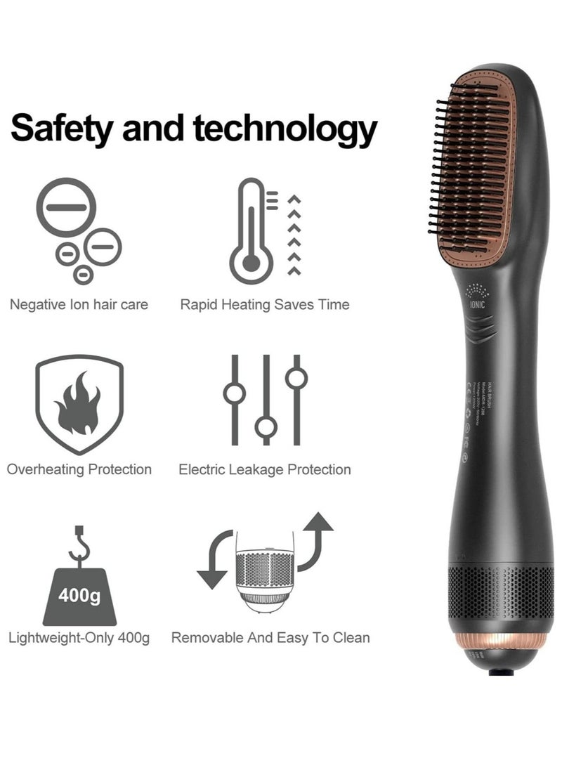 Hair Dryer Brush & Straightener Brush, 2 In 1 Professional  1200W Powerful dryer brush