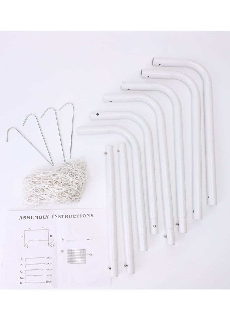 RAKAY Portable Soccer Goal with Net,Football Goal with a Single Net 120 x 80 x 60 cm, Goal Meatel Post,White Frame, Includes Ground Pegs - Image 3