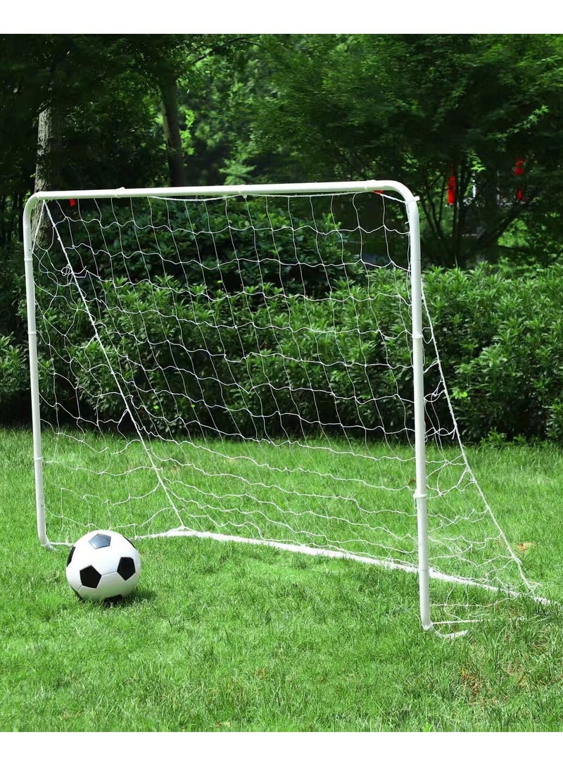 RAKAY Portable Soccer Goal with Net,Football Goal with a Single Net 120 x 80 x 60 cm, Goal Meatel Post,White Frame, Includes Ground Pegs - Image 1