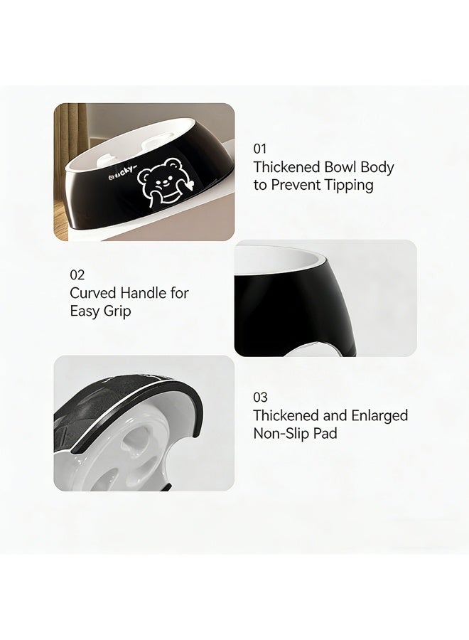EPET Pet Slow Feeder Dog Bowl Anti-Choke Pet Food Dish with Raised Pillars for Bloat Stop & Healthy Eating Habits- Black Lucky Bear - Image 3