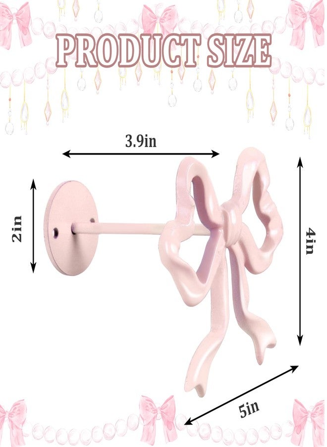 وولاين مجموعة من قطعتين من مشابك ستائر على شكل فيونكة وردية اللون من والين، تُثبت على الحائط، مصنوعة من المعدن، مثالية لتزيين المنزل والمكتب وغرفة المعيشة وغرفة النوم. - Image 2