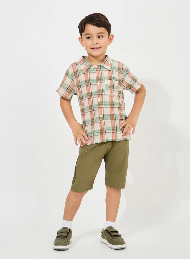 Styli Styli Elastic Waistband Solid Shorts with Side Pocket