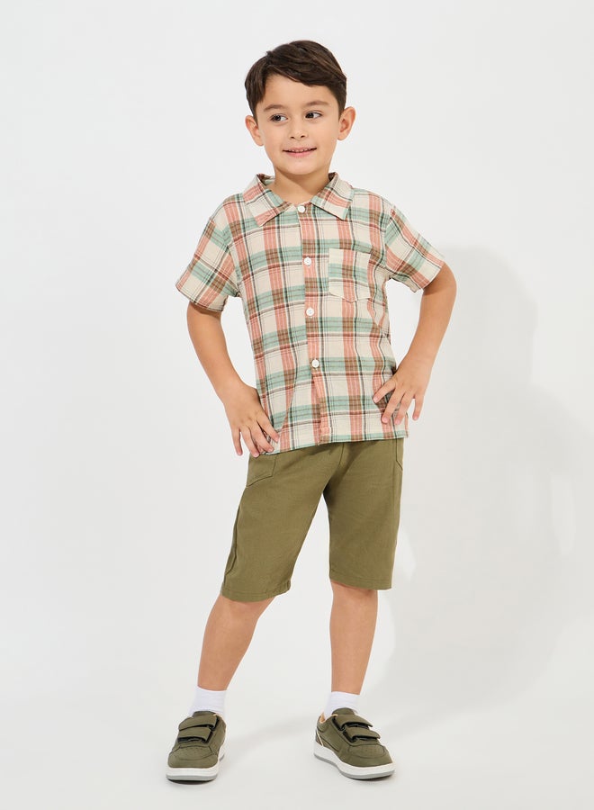 ستايلي شورت ستايلي بخصر مطاطي وجيب جانبي - Image 2