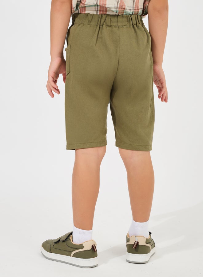 ستايلي شورت ستايلي بخصر مطاطي وجيب جانبي - Image 4