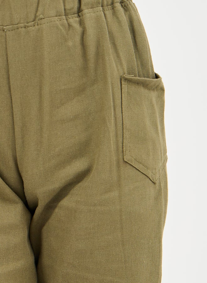 ستايلي شورت ستايلي بخصر مطاطي وجيب جانبي - Image 3