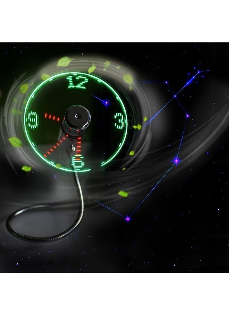 LED Display Real Time Clock Mini Fan