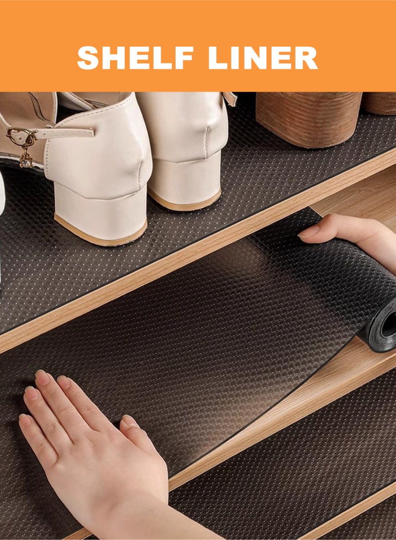 HomarKet Shelf Liners-2 Rolls 45*200cm Non-Slip Shelf Liners for Kitchen Cabinets nonstick Shelf Lining Drawer Mats EVA Protector Original Smooth Liner, Durable Strong Grip, Stain-Proof Shelf for Cupboard (Grey,45x200cm) - Image 3