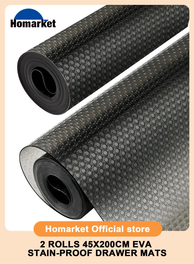 HomarKet Shelf Liners-2 Rolls 45*200cm Non-Slip Shelf Liners for Kitchen Cabinets nonstick Shelf Lining Drawer Mats EVA Protector Original Smooth Liner, Durable Strong Grip, Stain-Proof Shelf for Cupboard (Grey,45x200cm) - Image 1