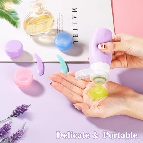 KUNFAIT 16 Pack Mini Bottles & Containers Travel Size Toiletries Set Body Loofa Silicone Empty Containers Spray Bottle Refill Shampoo Lotion Oil Traveling Essentials for Women Men Toiletry Kit - Image 4