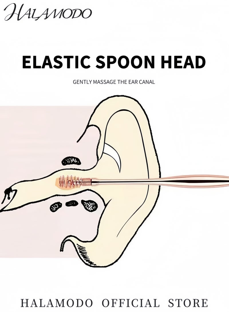 HALAMODO 3 Pcs Ear Wax Removal Kit Stainless Steel Spiral Ear Cleaner Professional Ear Care Tool 360掳 Spiral Ear Massager with Storage Box  - Image 3