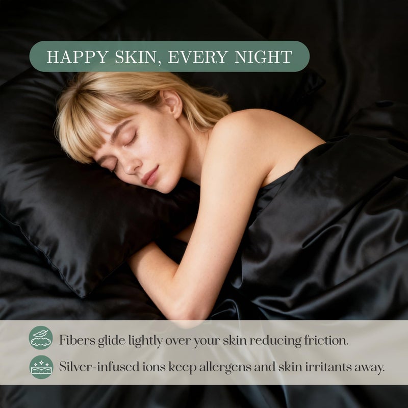 CASILVA Eucalyptus Sheets - Infused with Silver for Anti-Odor, Softer Than Silk Fibers, More Cooling Than Cotton - Perfect for Hot Sleepers & Sensitive Skin - 100% Tencel Lyocell - King Sheet Set - Image 4