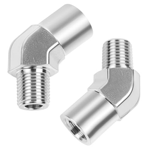 Yoebor Forged 304 Stainless Steel Pipe Fitting 45 Degree Street Elbow 14 NPT Male x 14 NPT Female Pack of 2 - Image 1