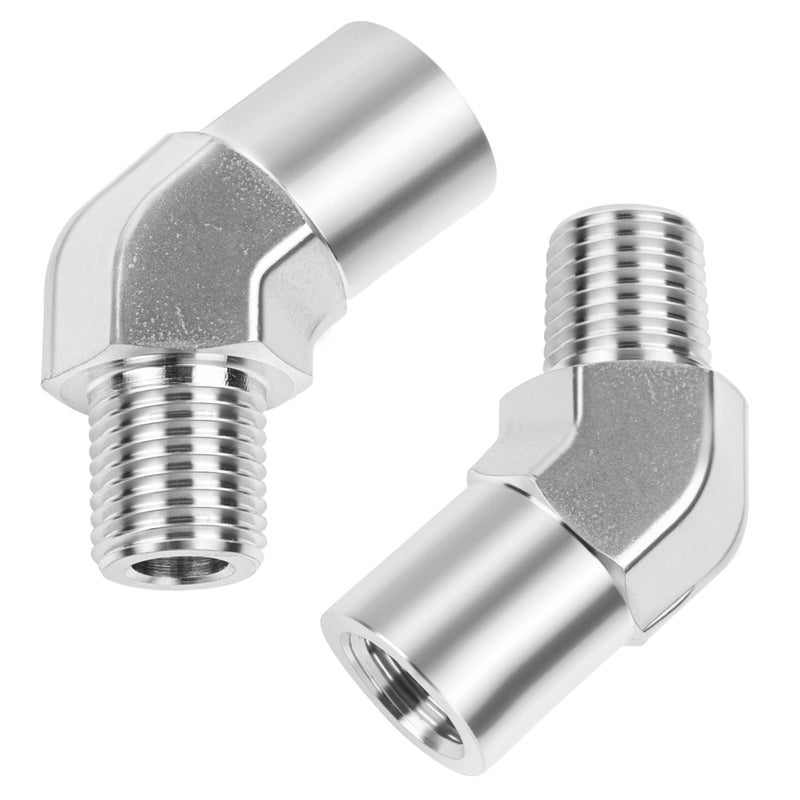 Yoebor Forged 304 Stainless Steel Pipe Fitting 45 Degree Street Elbow 14 NPT Male x 14 NPT Female Pack of 2 - Image 2