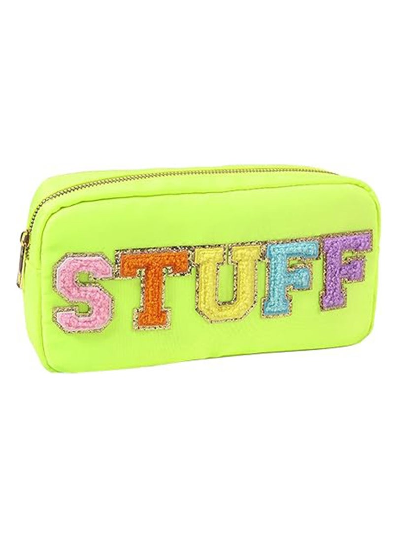 Nylon Material Casual Waterproof Large Capacity Cosmetic Bag Skin Care Storage Bag (Green) - Image 1