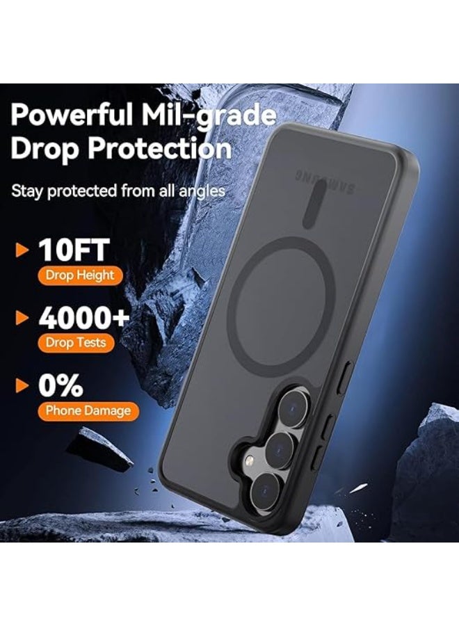 Magnetic Case Designed for Samsung Galaxy S24/S25, [MagSafe Compatible] [Military Grade Drop Protection] Slim Clear Matte Shockproof Case with Anti-Fingerprint - (Black) - Image 5