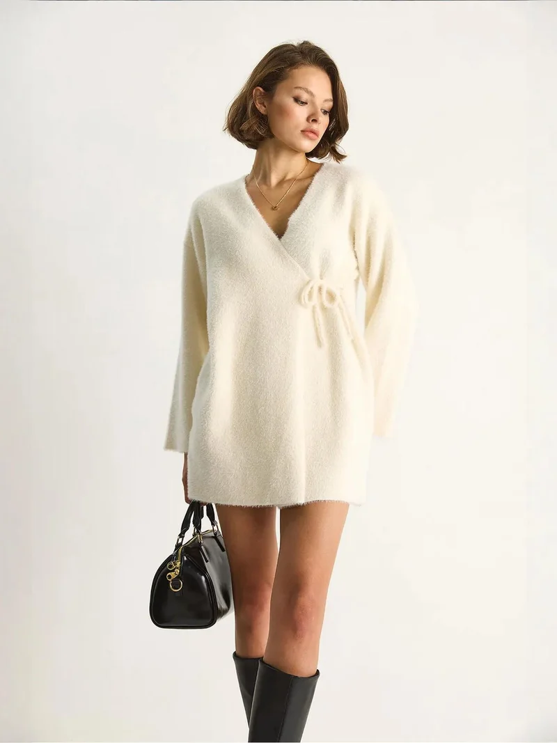 Bianco Lucci LUCCI Tie Closure Cardigan