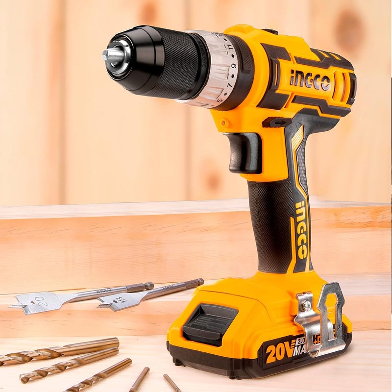 INGCO Impact Drill, Cidli2002 Lithium-Ion Impact Drill, 20V Cordless Impact Drill With 2Pcs Battery Pack And 1Pc 1Hr Fast Charger 22500/Min Impact Rate, Cordless Impact Drill Electric Impact Drill - Image 3