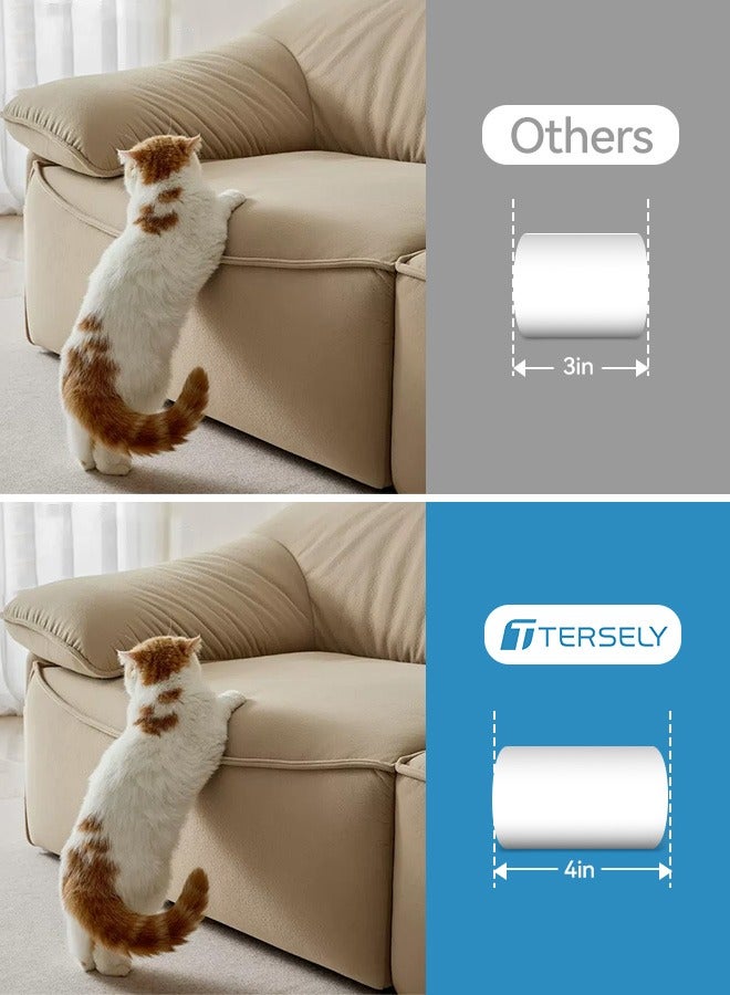 Tersely Anti-Scratch Cat Training Tape, 4 inches Cat Sofa Scratch Guard,Anti Scratching Tape,100% Transparent Clear Cat Scratches Deterrent Tape, Furniture Protector for Couch,Carpet x 3 Meters  - Image 2