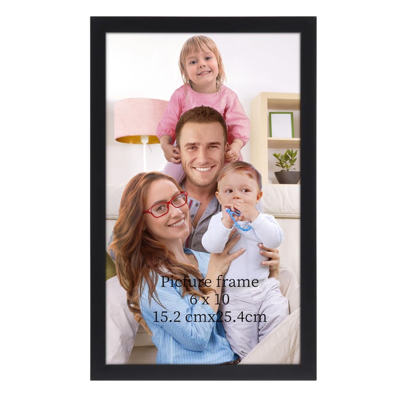 جيفت جاردن GiftGarden 6x10 إطار الصورة الأسود 6 × 10 إطار صور رفيع لعرض الجدار المنضدة - Image 1
