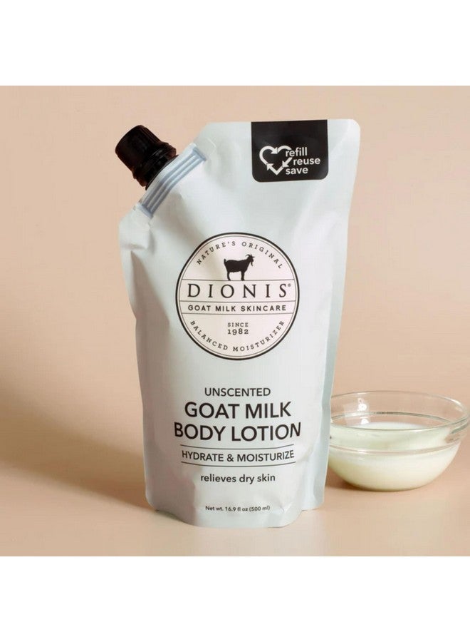 Dionis Goat Milk Skincare Body Lotion 16.9oz Refill Pouch, Cruelty Free Clean Ingredients & Dermatologist Tested Lotion for Dry Skin, Hydrating & Deeply Moisturizing Rich in Vitamins, Unscented - Image 5
