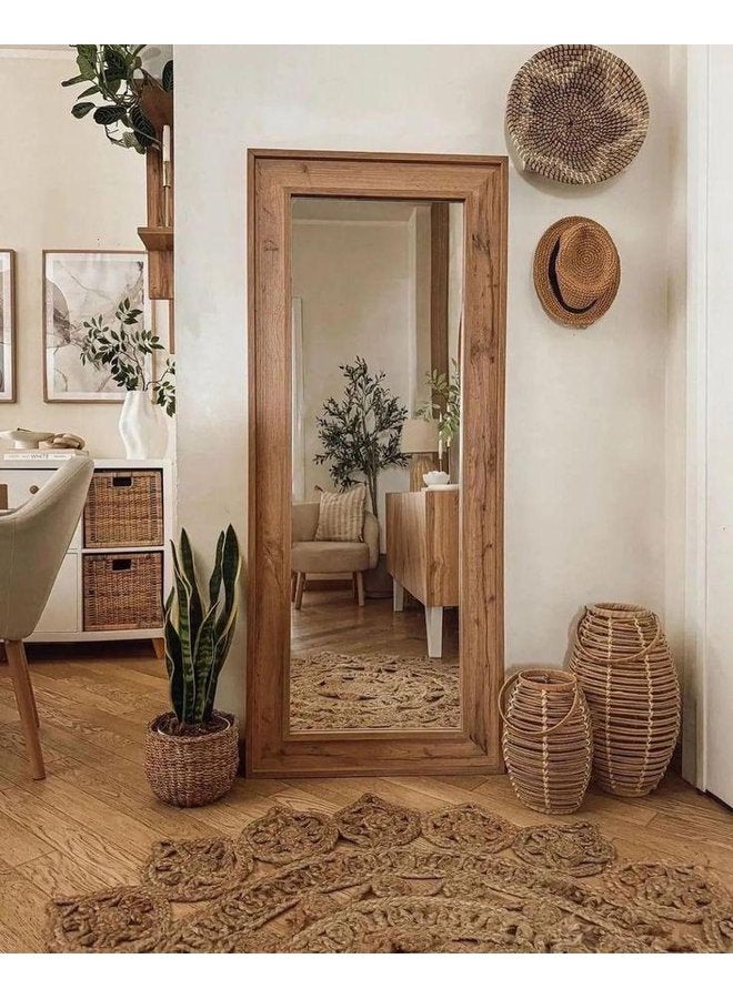 Art Wood Stand Mirrors Wooden Brown  4X170X65 Cm 