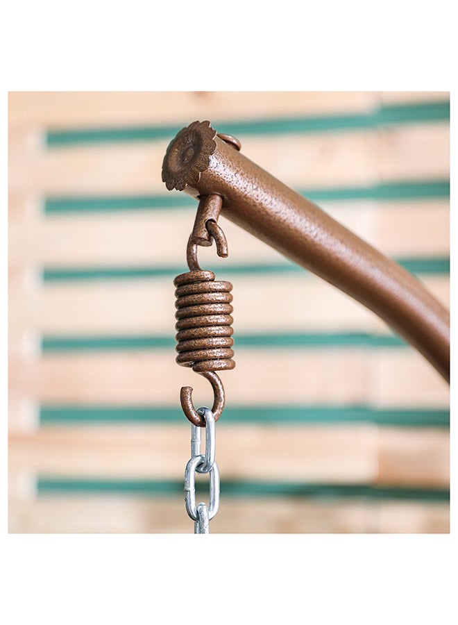 DANUBE HOME Alfa Egg Swing Chair 1 Seater Hanging Hammock Chair For Indoor Outdoor Garden Brown/Green 124x105x74 cm - Image 5