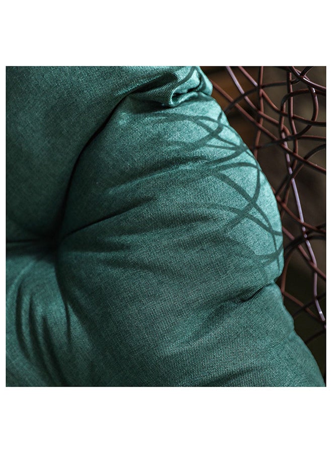 DANUBE HOME Alfa Egg Swing Chair 1 Seater Hanging Hammock Chair For Indoor Outdoor Garden Brown/Green 124x105x74 cm - Image 2