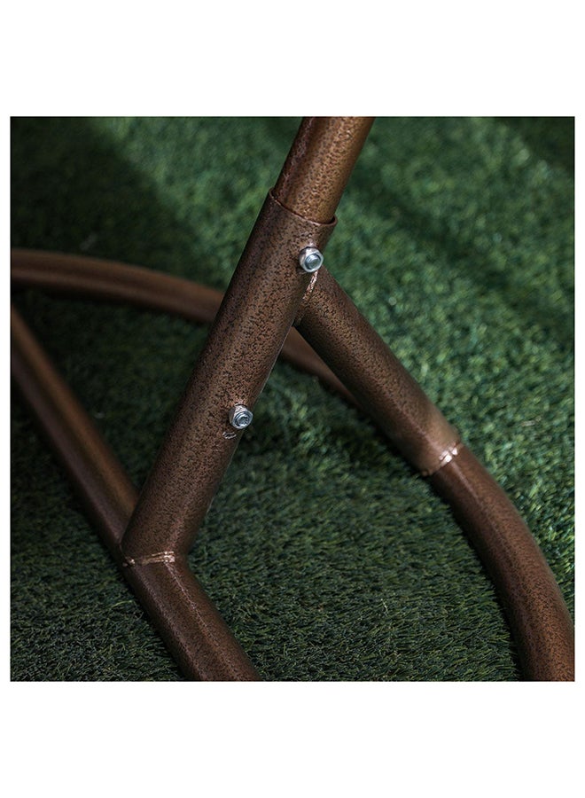 DANUBE HOME Alfa Egg Swing Chair 1 Seater Hanging Hammock Chair For Indoor Outdoor Garden Brown/Green 124x105x74 cm - Image 4
