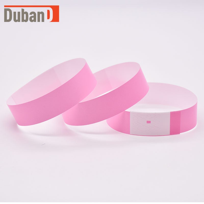 Disposable Waterproof And Anti-Counterfeiting Synthetic Paper Bracelet Wristband Fluorescent Color Children'S Paradise Ticket Wristband - Image 1