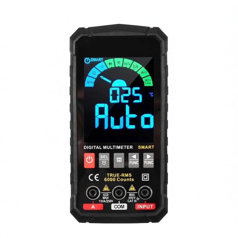 المقياس العددي الذكي HABOTEST HT126B - 6000 عداد RMS حقيقي نطاق تلقائي شاشة ملونة VA جهاز اختبار كهربائي مقياس جهد مقياس تيار مقياس درجة حرارة متعدد الوظائف جهد وتيار تيار متردد وتيار مستمر سعة مكثف - Image 1