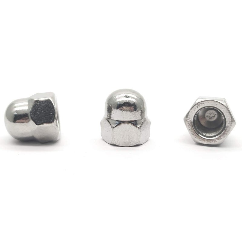 DGZ M12X1.0mm 304 Stainless Steel Fine Thread Hex Acorn Cap Nuts Decorative Nut Caps 5pcs - Image 1