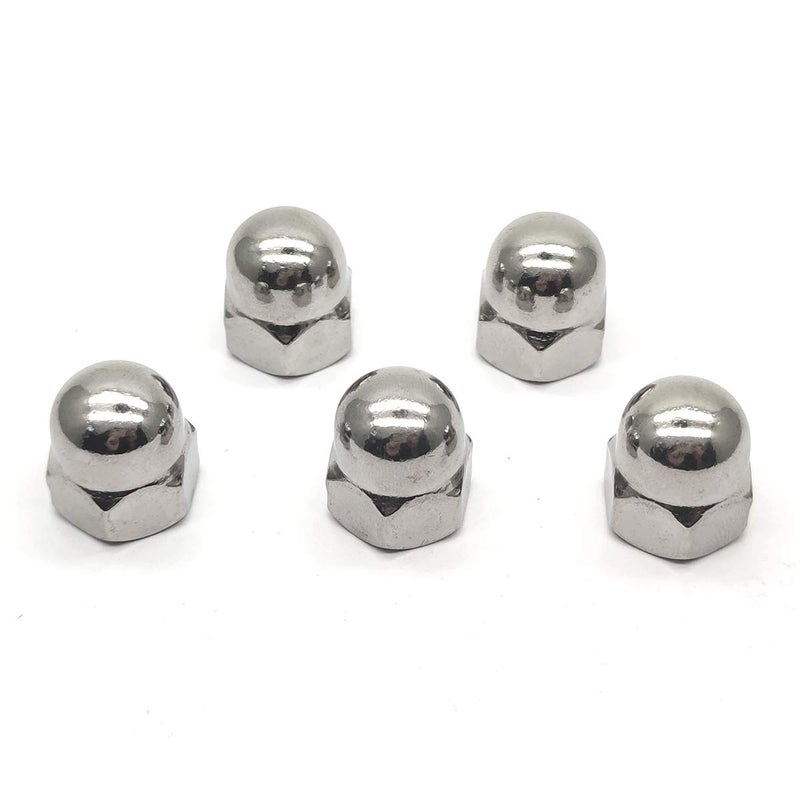 DGZ M12X1.0mm 304 Stainless Steel Fine Thread Hex Acorn Cap Nuts Decorative Nut Caps 5pcs - Image 2