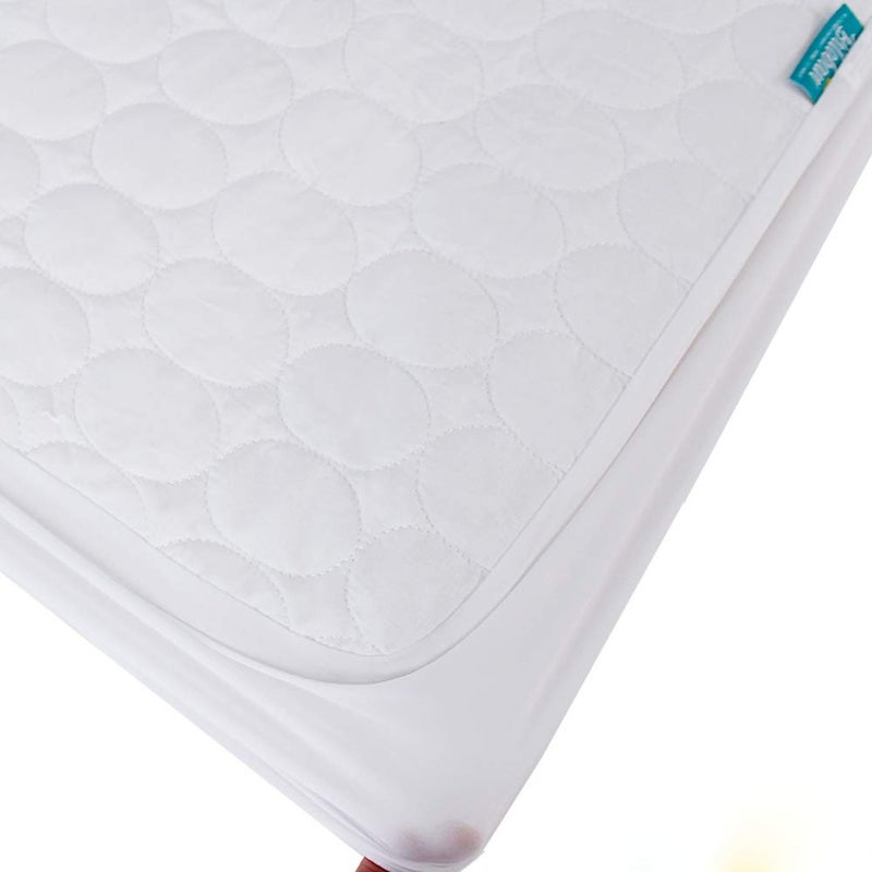 Biloban Crib Mattress Protector Sheets Waterproof 2 Pack, Quilted Crib Mattress Pad Cover Fitted Fits for Toddler Bed Mattress, White, 52” x 28” - Image 5