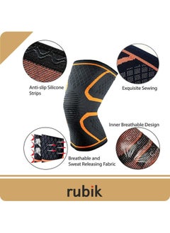 Knee Brace Support Compression Sleeves, Kneepad Support for Running, Arthritis, ACL, Meniscus Tear, Sports, Joint Pain Relief and Injury Recovery 2 Pack (X-Large 48-55cm) Orange - pzsku/Z02EE822A1E7D74EF2E40Z/45/_/1685189979/037e60d3-a981-48d4-8204-b85c61773824