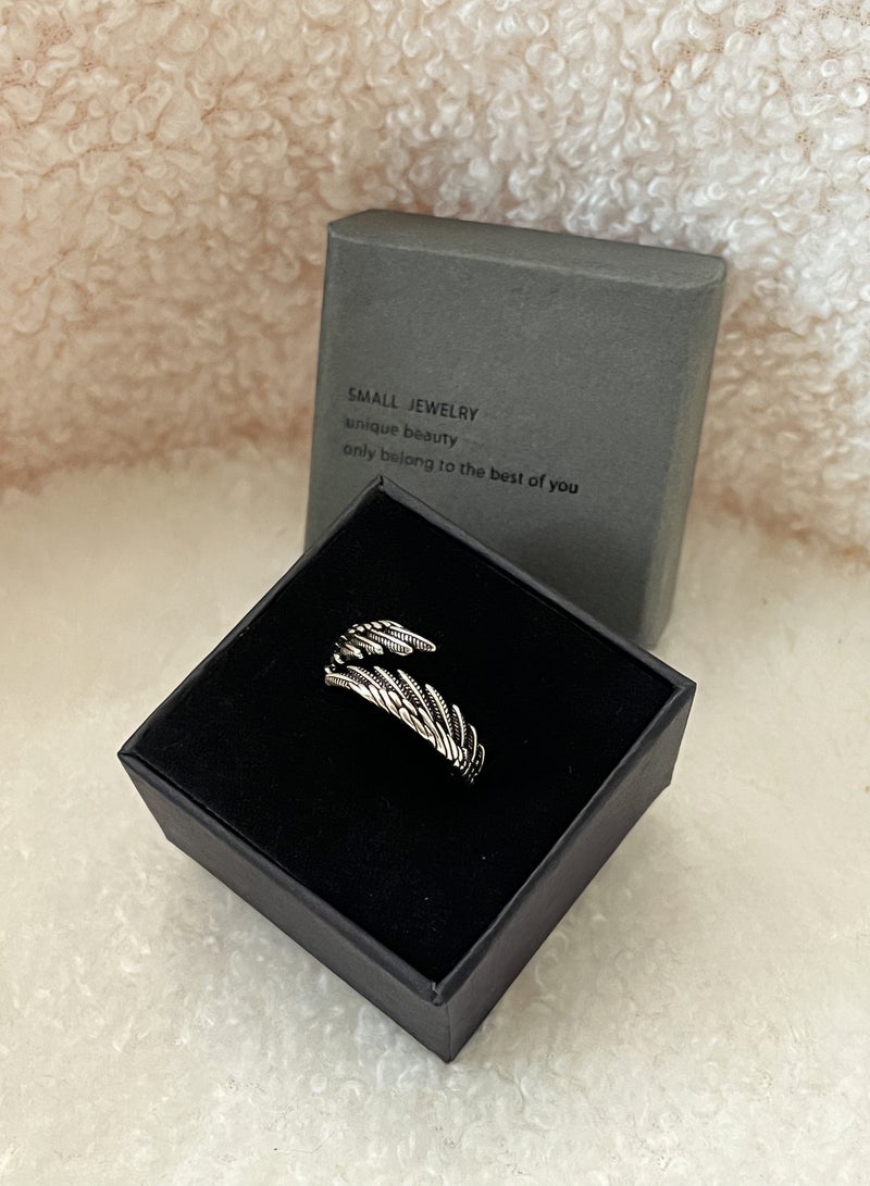 حِرَاس خاتم هامسا مجنّح أنيق - خاتم الأجنحة الحارسة - صنعة فضة تايلندي - مقاس قابل للتعديل للرجال - Image 2