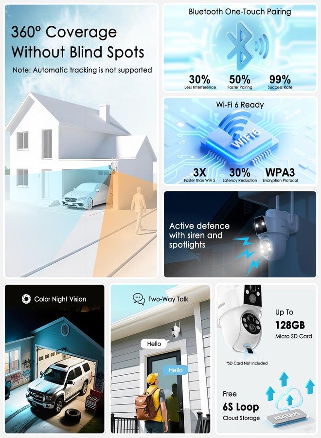 ANRAN Dual-Lens Solar Security Camera, 3MP Wireless Outdoor Camera for Home Security, 100% Wire-Free with Solar Panel, Color Night Vision, Motion Detection, 2.4GHz WiFi, IP66 Weatherproof - Image 5