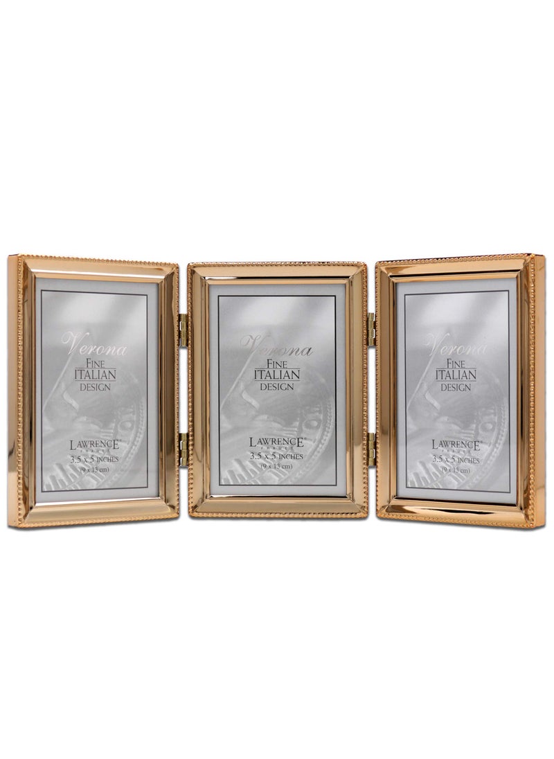 Lawrence Frames Lawrence Frames Classic Bead Picture Frame  3.5x5 Triple  Gold  3 Count  - Image 1