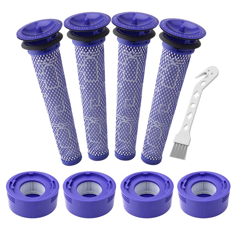Lemige 4 PreFilters and 4 PostFilters Replacement Compatible with Dyson V7 V8 Animal and Absolute Vacuum Compare to Part 96566101 and 96747801