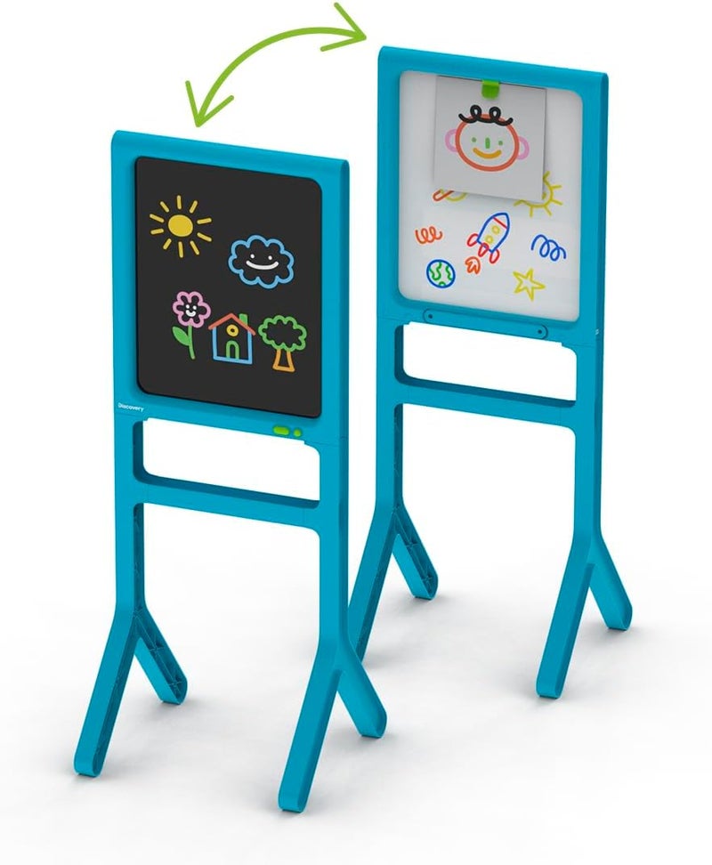 Discovery Kids LED Artist Easel with Removable Glow-in-The-Dark Tracing Tablet, Includes 8 Washable Markers & 4 Magnets, 8 Drawing Light Modes, Portable Arts & Crafts Activity Kit - Image 4