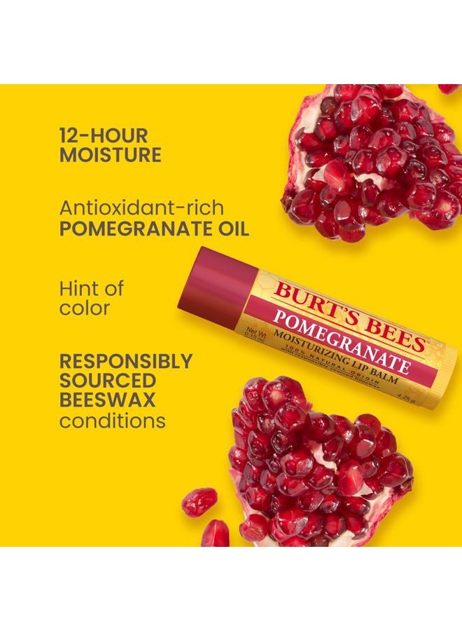Burt's Bees بلسم شفاه - رمان، مرطب شفاه مع شمع العسل المستدام، بدون لون، علاج طبيعي مرطب، 2 أنبوب، 0.15 أونصة. - Image 2